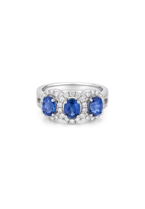 TOMEI Sapphire Ring, White Gold 750/18K
