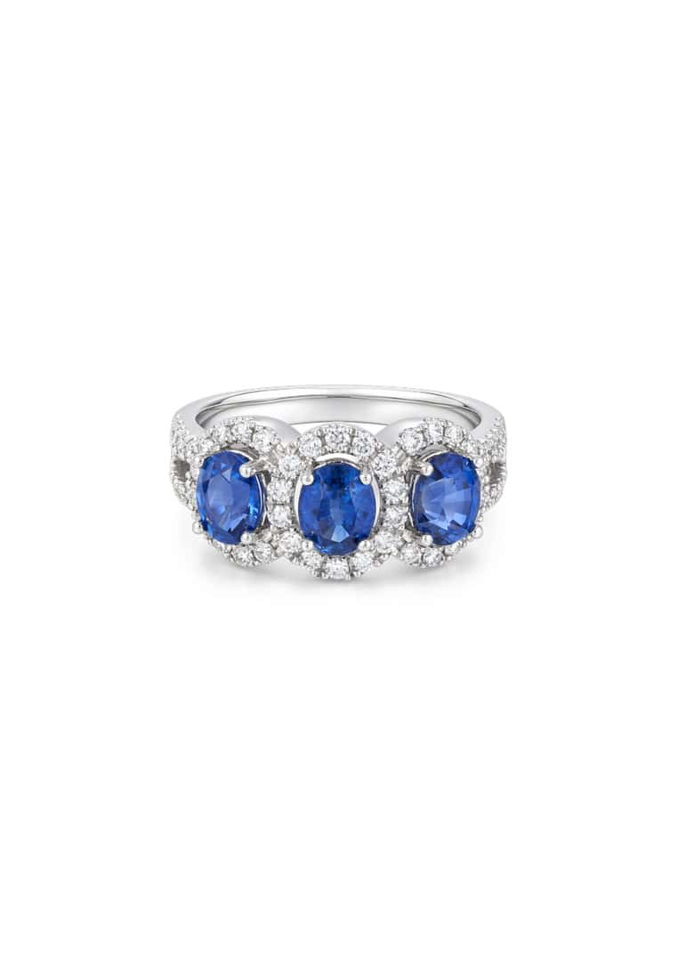 TOMEI Sapphire Ring, White Gold 750/18K