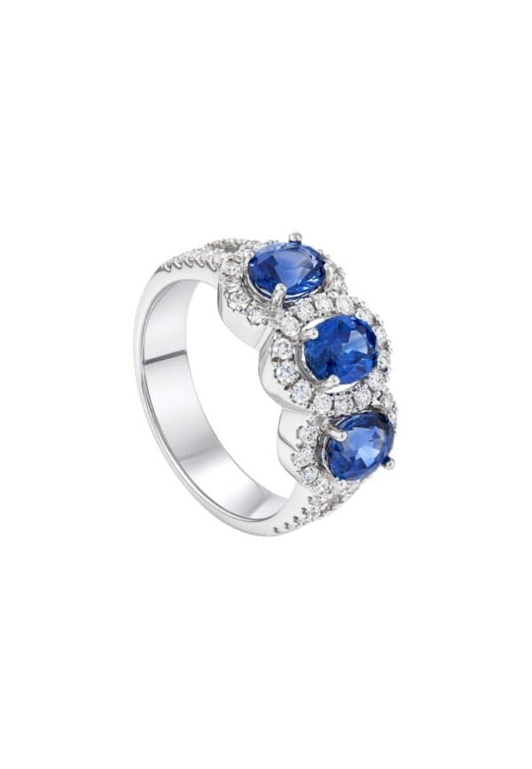 TOMEI Sapphire Ring, White Gold 750/18K