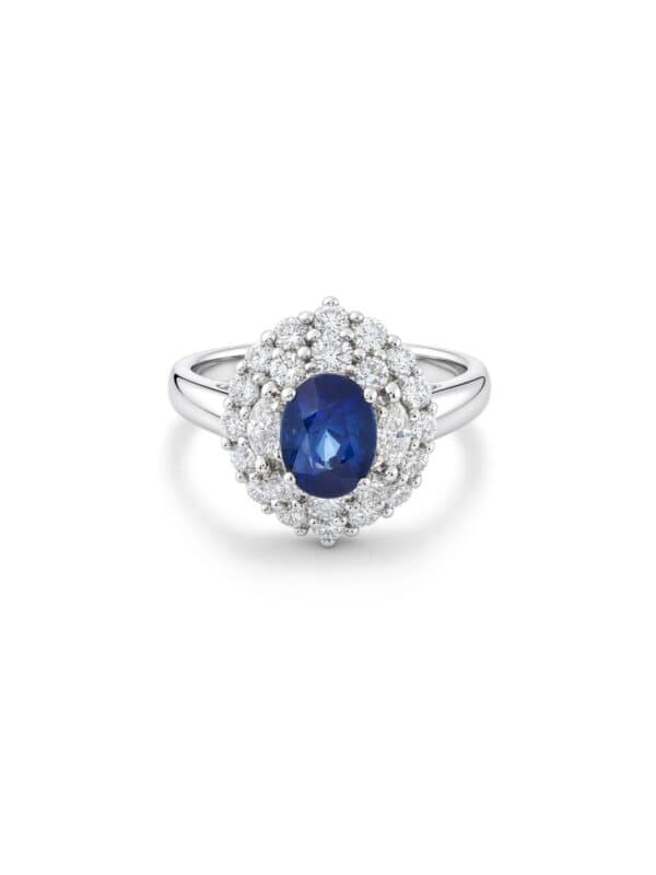 TOMEI Sapphire Ring, White Gold 750/18K