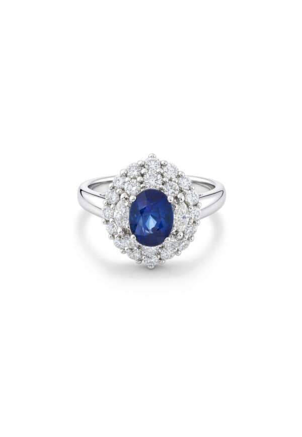TOMEI Sapphire Ring, White Gold 750/18K