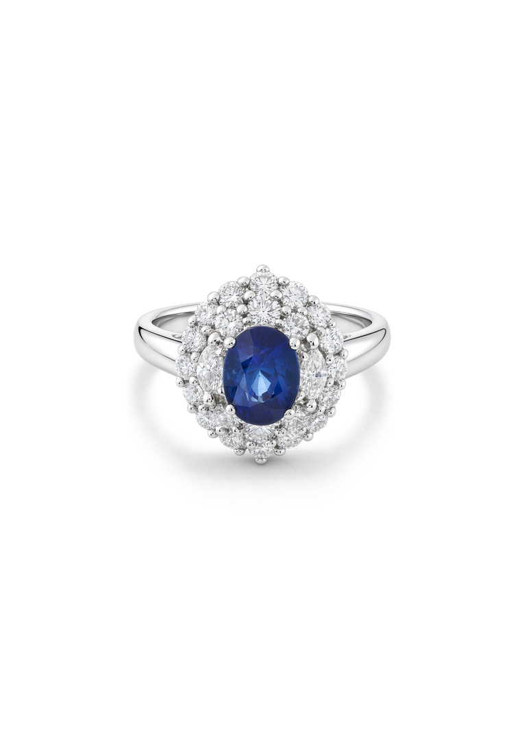 TOMEI Sapphire Ring, White Gold 750/18K