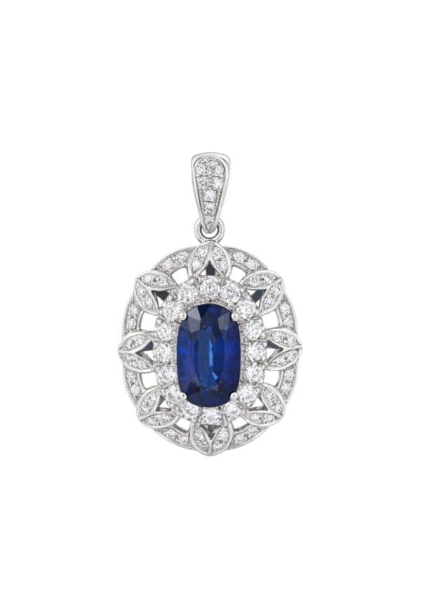 TOMEI Sapphire Pendant, White Gold 750/18K
