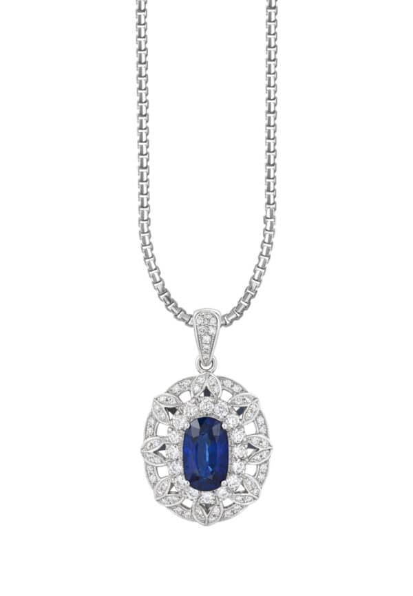 TOMEI Sapphire Pendant, White Gold 750/18K