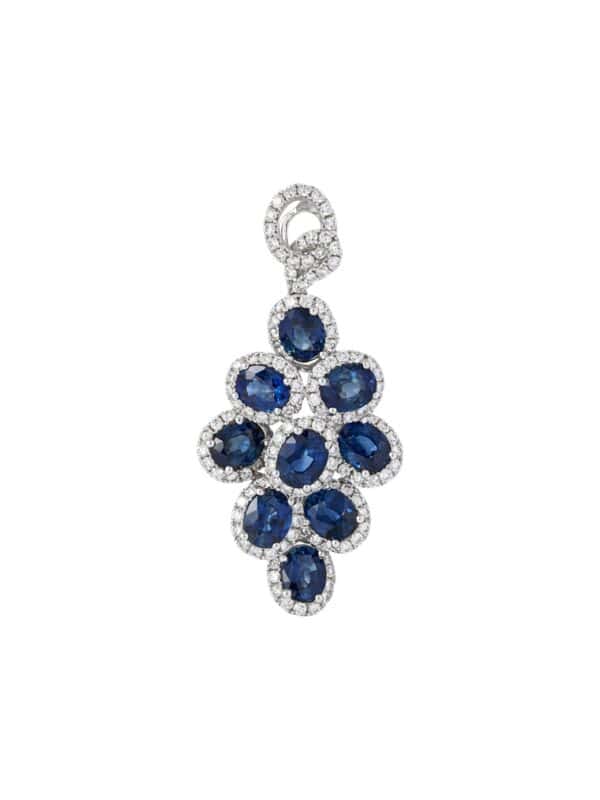 TOMEI Sapphire Pendant, White Gold 750/18K