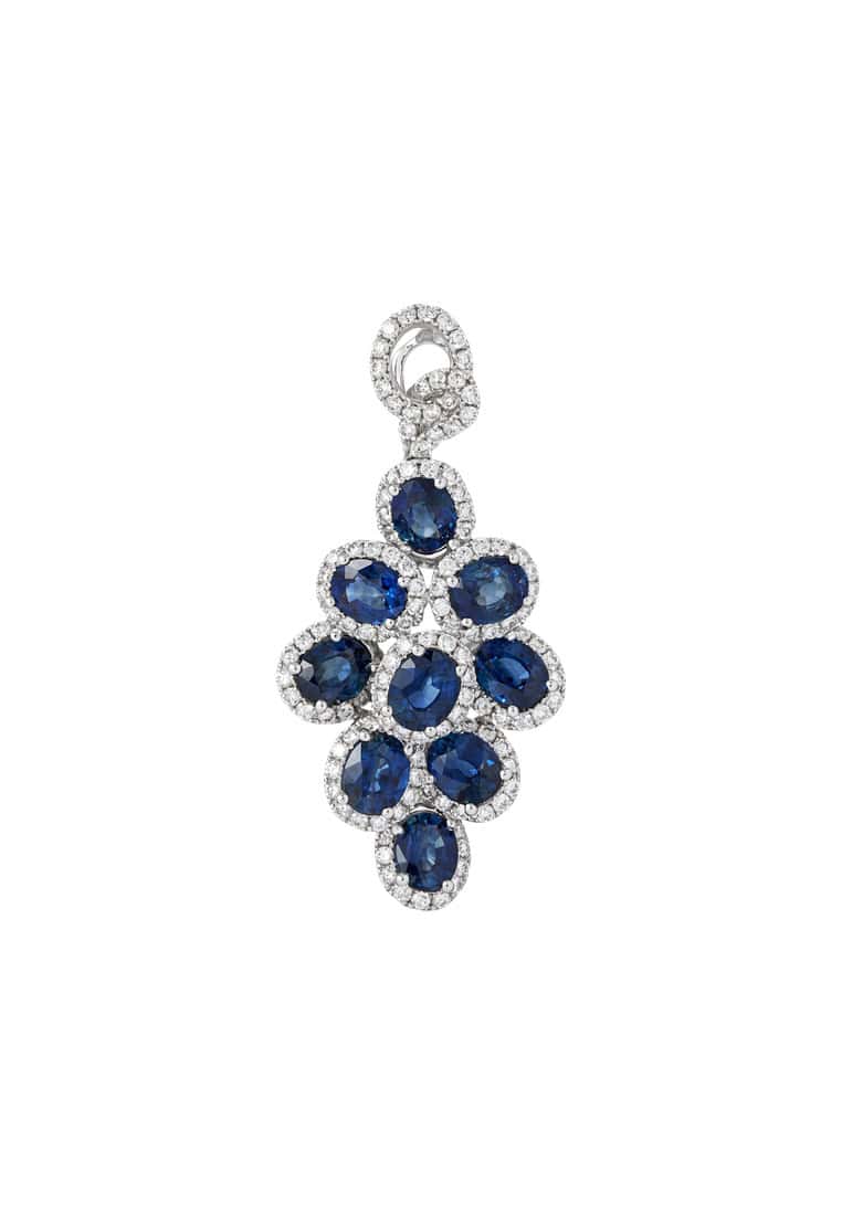 TOMEI Sapphire Pendant, White Gold 750/18K