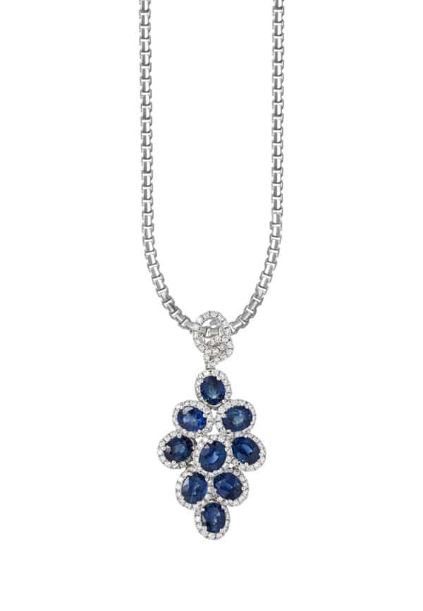 TOMEI Sapphire Pendant, White Gold 750/18K