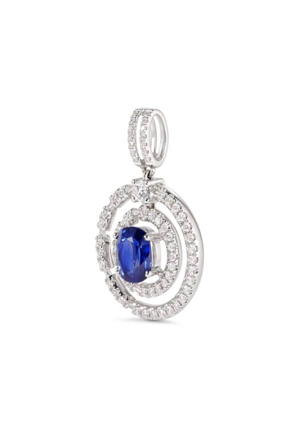 TOMEI Sapphire Pendant, White Gold 750/18K