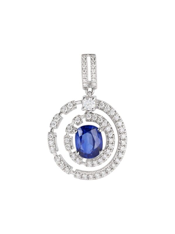 TOMEI Sapphire Pendant, White Gold 750/18K