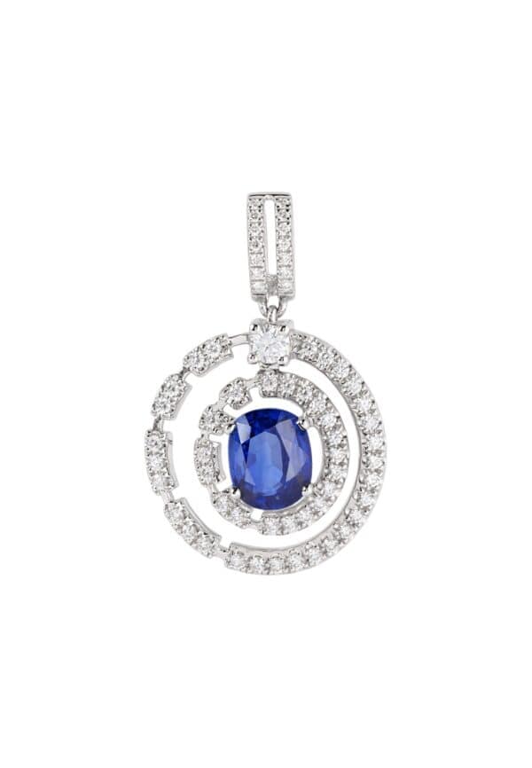 TOMEI Sapphire Pendant, White Gold 750/18K