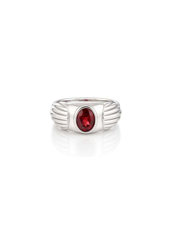 TOMEI Homme Series, Birthstone Silver Ring
