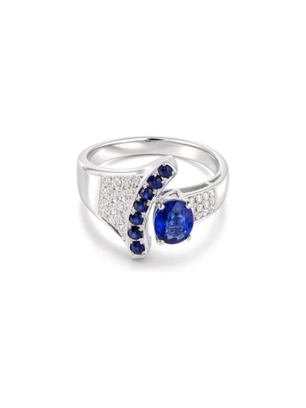 TOMEI Sapphire Ring, White Gold 750/18K