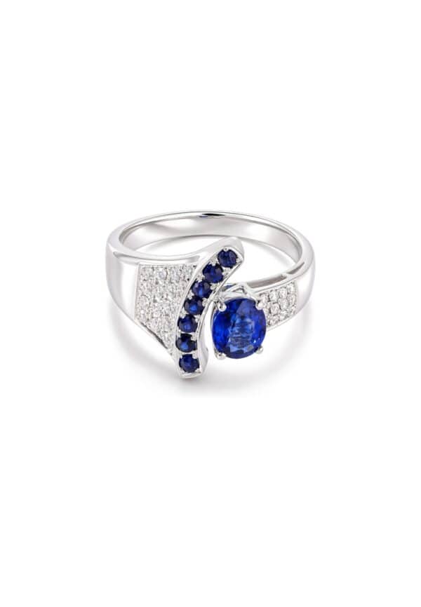 TOMEI Sapphire Ring, White Gold 750/18K