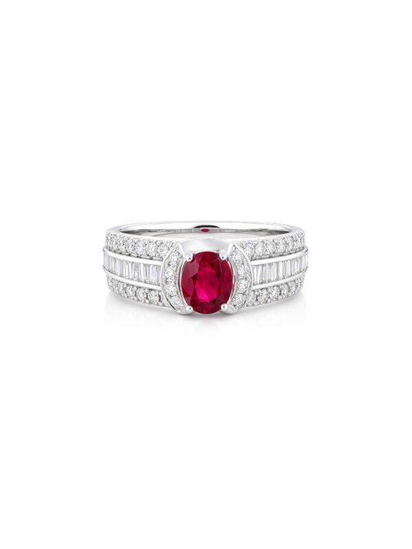 TOMEI Ruby Ring, White Gold 750/18K