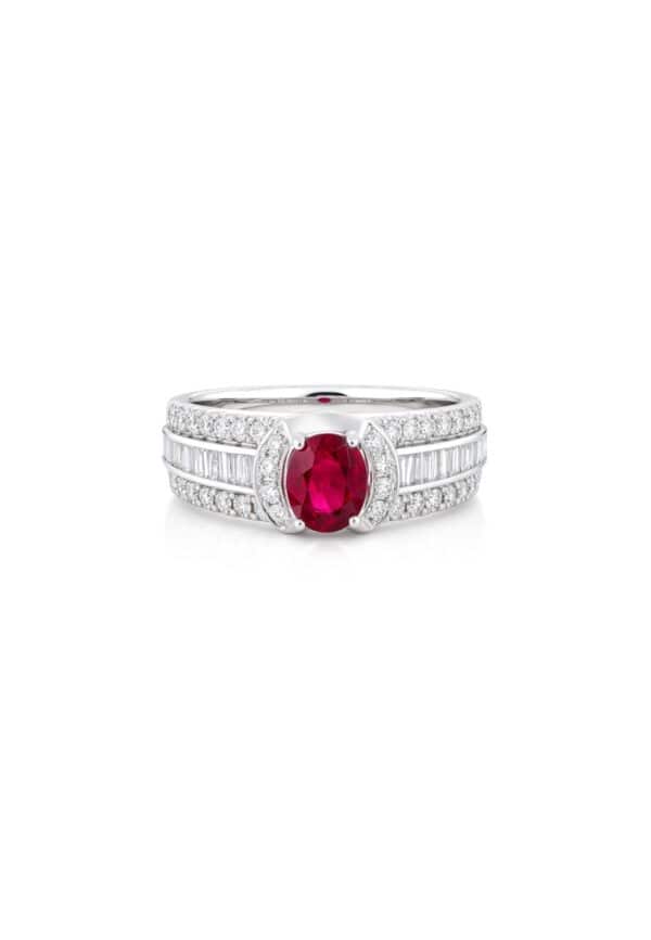 TOMEI Ruby Ring, White Gold 750/18K