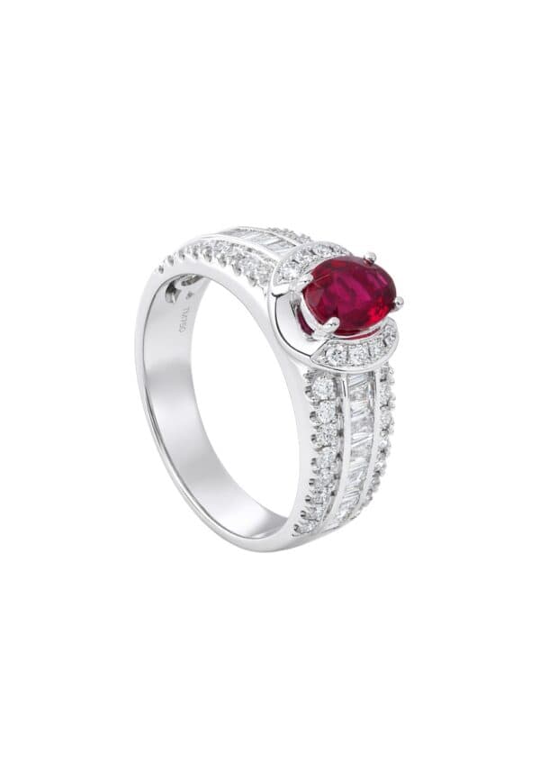 TOMEI Ruby Ring, White Gold 750/18K