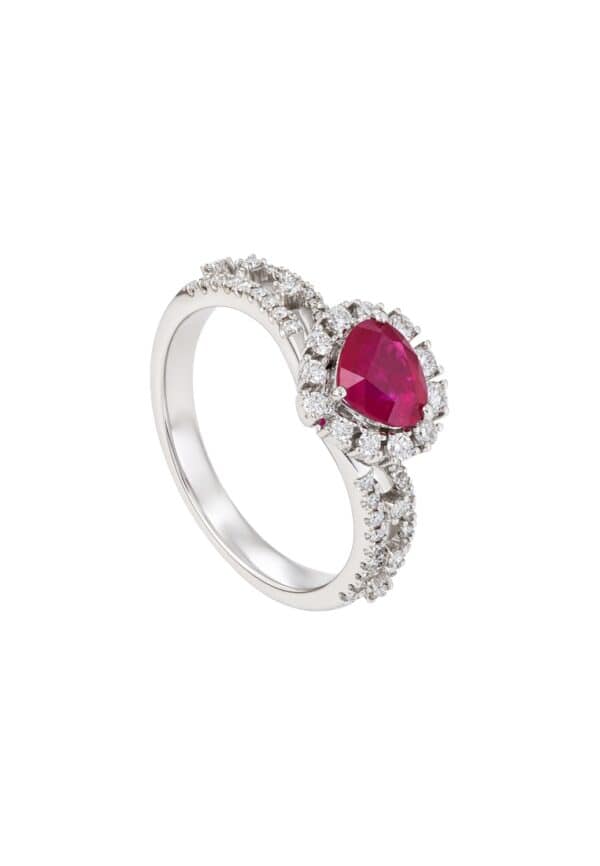 TOMEI Ruby Ring, White Gold 750/18K