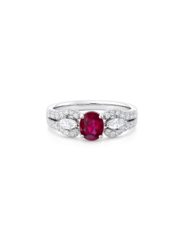 TOMEI Ruby Ring, White Gold 750/18K