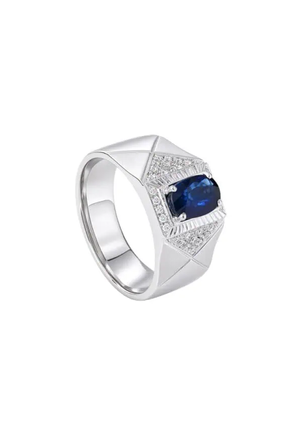 TOMEI Sapphire Ring, White Gold 750/18K