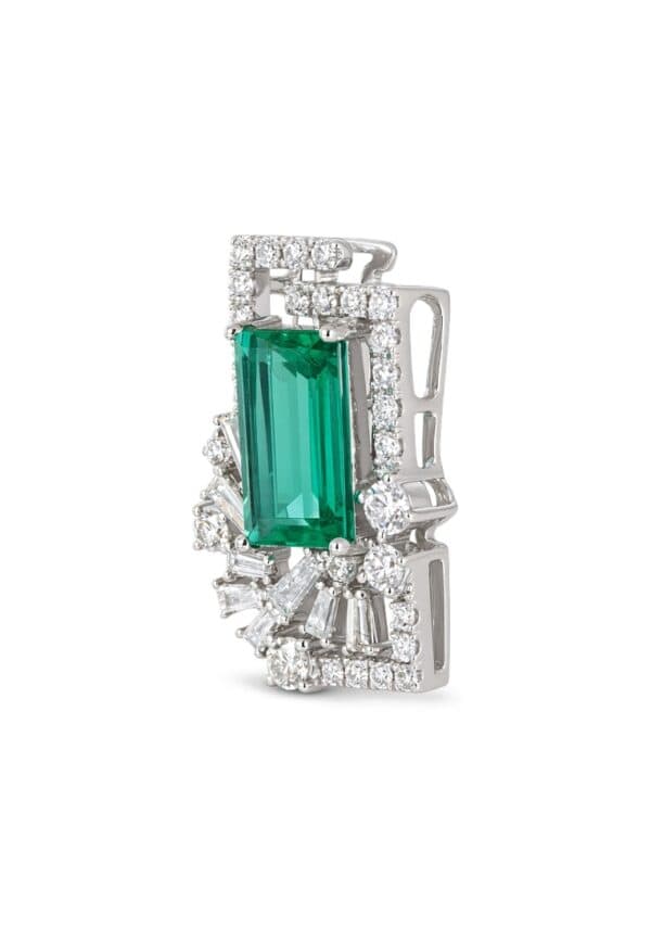 TOMEI Emerald Pendant, White Gold 750/18K