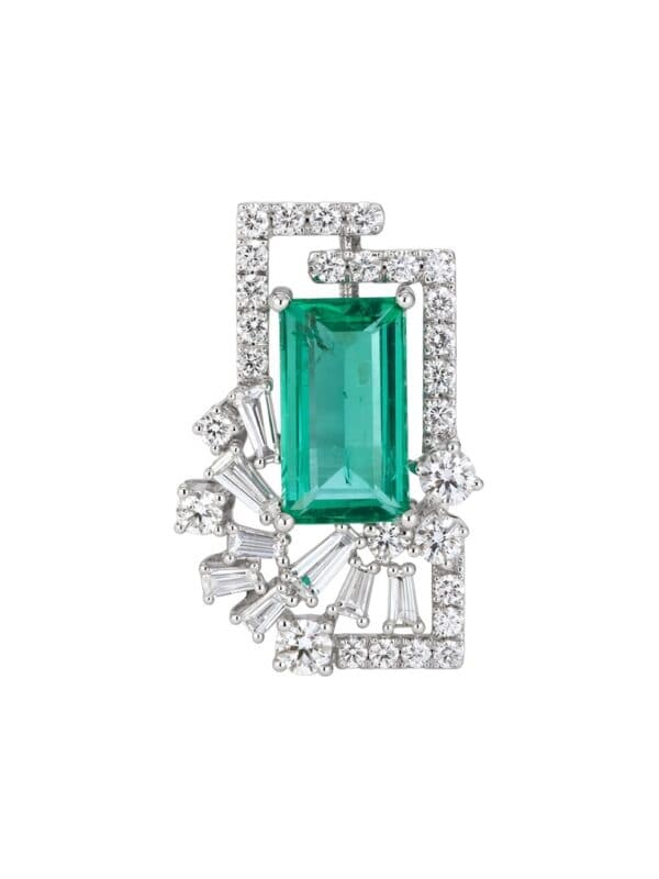 TOMEI Emerald Pendant, White Gold 750/18K