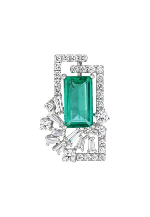 TOMEI Emerald Pendant, White Gold 750/18K