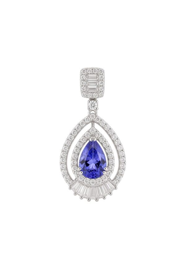 TOMEI Sapphire Pendant, White Gold 750/18K