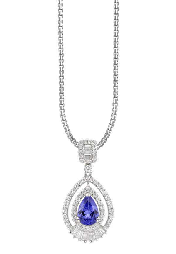 TOMEI Sapphire Pendant, White Gold 750/18K