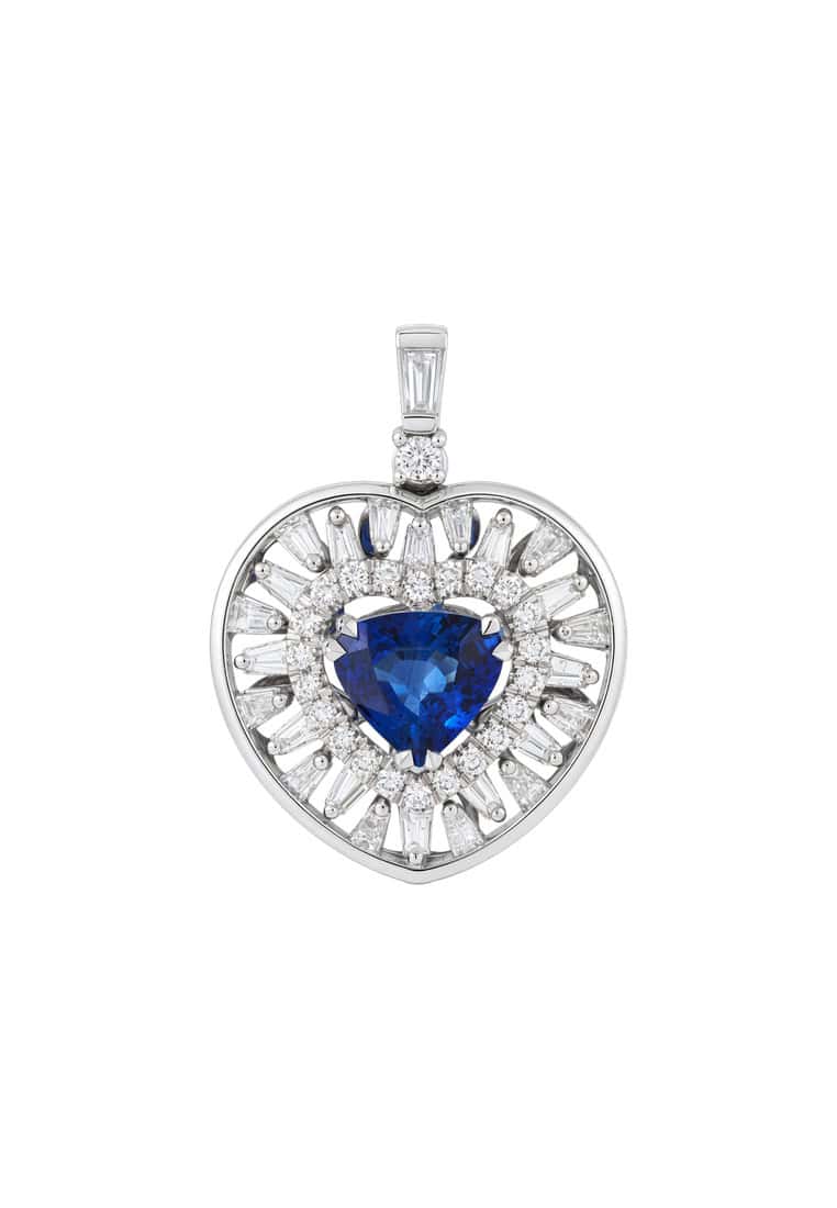 TOMEI Sapphire Pendant, White Gold 750/18K