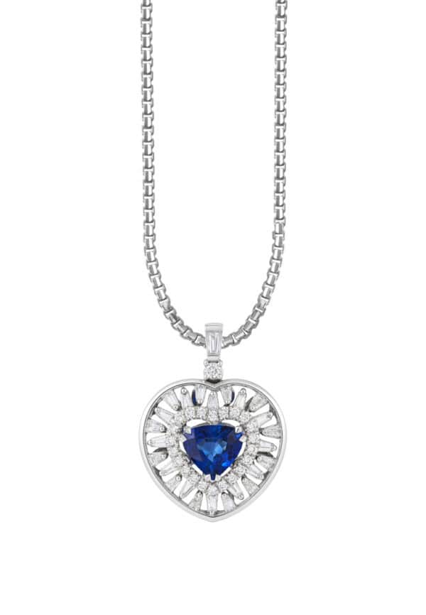 TOMEI Sapphire Pendant, White Gold 750/18K