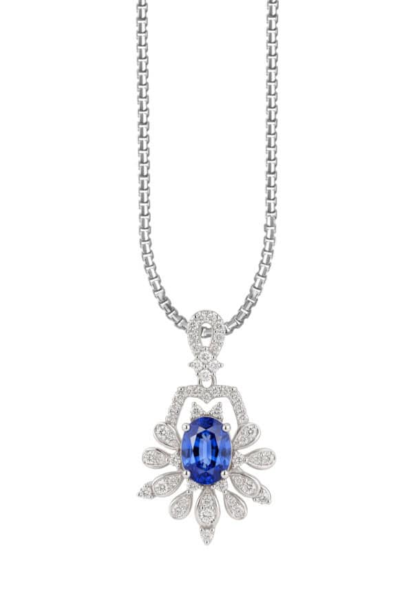TOMEI Sapphire Pendant, White Gold 750/18K