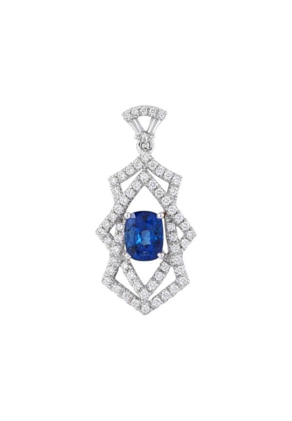 TOMEI Sapphire Pendant, White Gold 750/18K