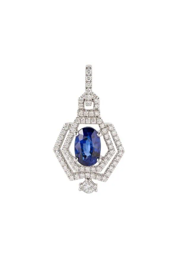 TOMEI Sapphire Pendant, White Gold 750/18K