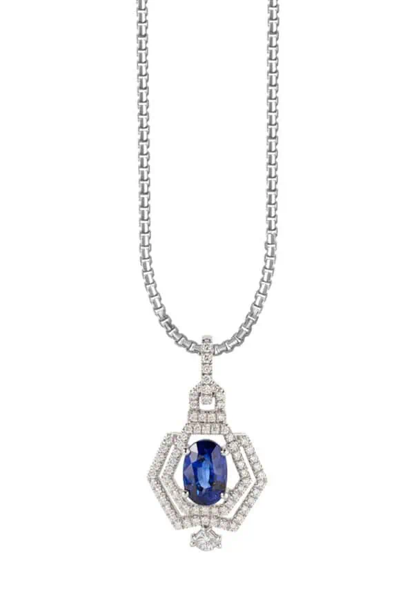TOMEI Sapphire Pendant, White Gold 750/18K