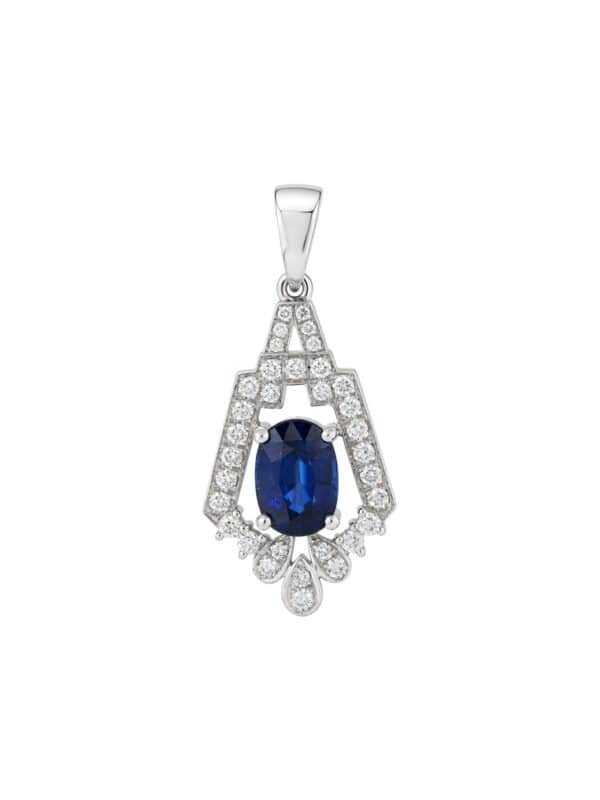 TOMEI Sapphire Pendant, White Gold 750/18K