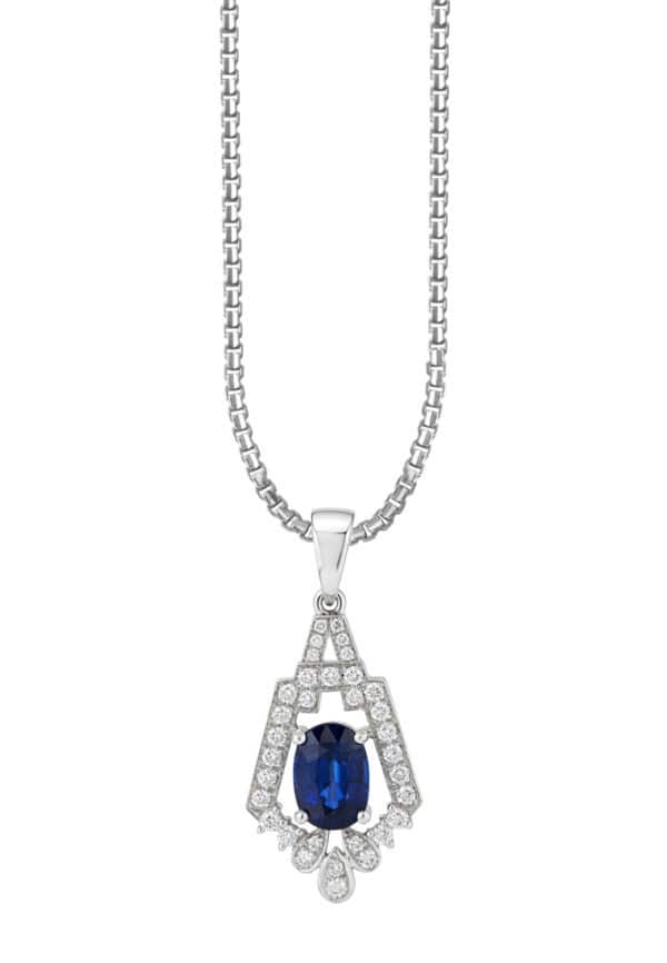 TOMEI Sapphire Pendant, White Gold 750/18K