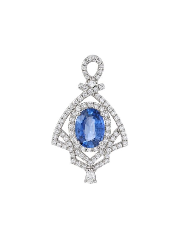 TOMEI Sapphire Pendant, White Gold 750/18K