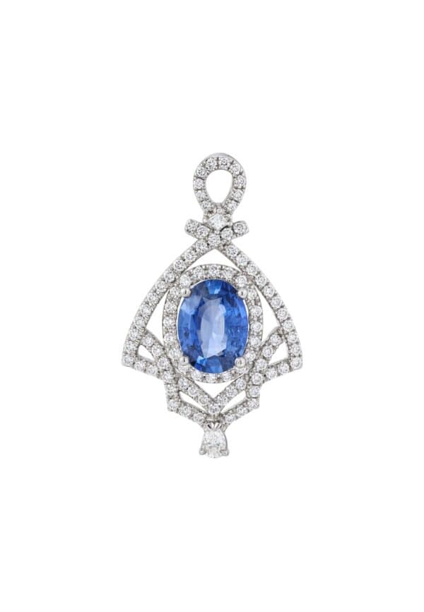 TOMEI Sapphire Pendant, White Gold 750/18K