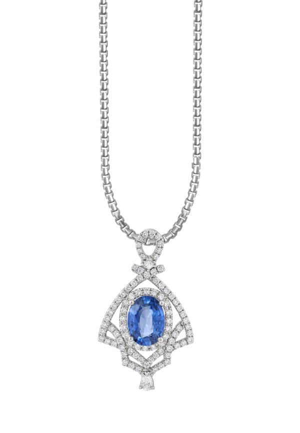 TOMEI Sapphire Pendant, White Gold 750/18K