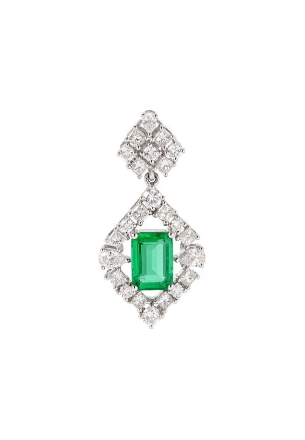 TOMEI Emerald Pendant, White Gold 750/18K