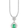 TOMEI Emerald Pendant, White Gold 750/18K