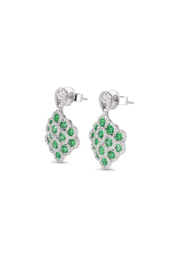 TOMEI Emerald Earrings, White Gold 750/18K