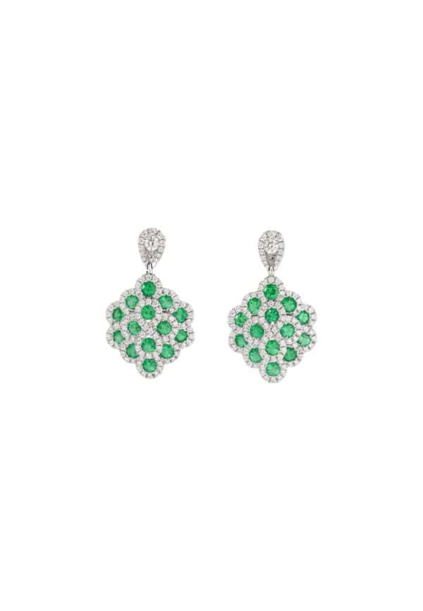 TOMEI Emerald Earrings, White Gold 750/18K