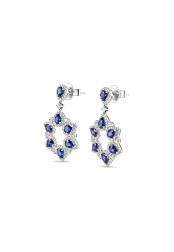TOMEI Sapphire Earrings, White Gold 750/18K
