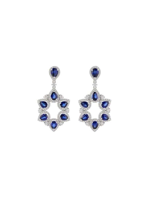 TOMEI Sapphire Earrings, White Gold 750/18K