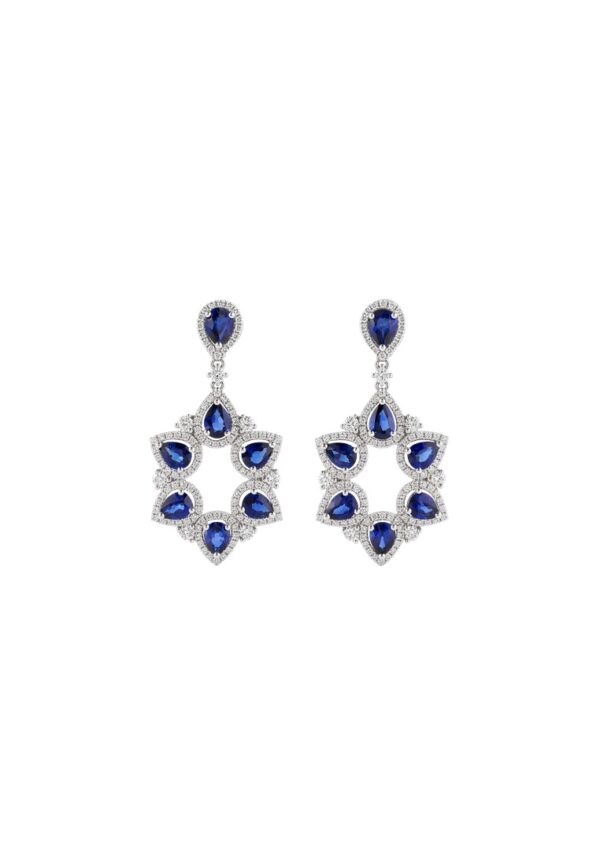 TOMEI Sapphire Earrings, White Gold 750/18K