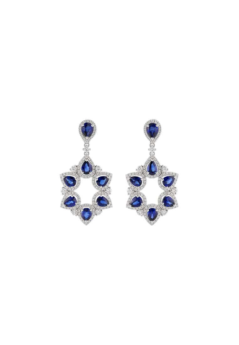 TOMEI Sapphire Earrings, White Gold 750/18K