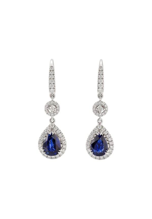 TOMEI Sapphire Earrings, White Gold 750/18K