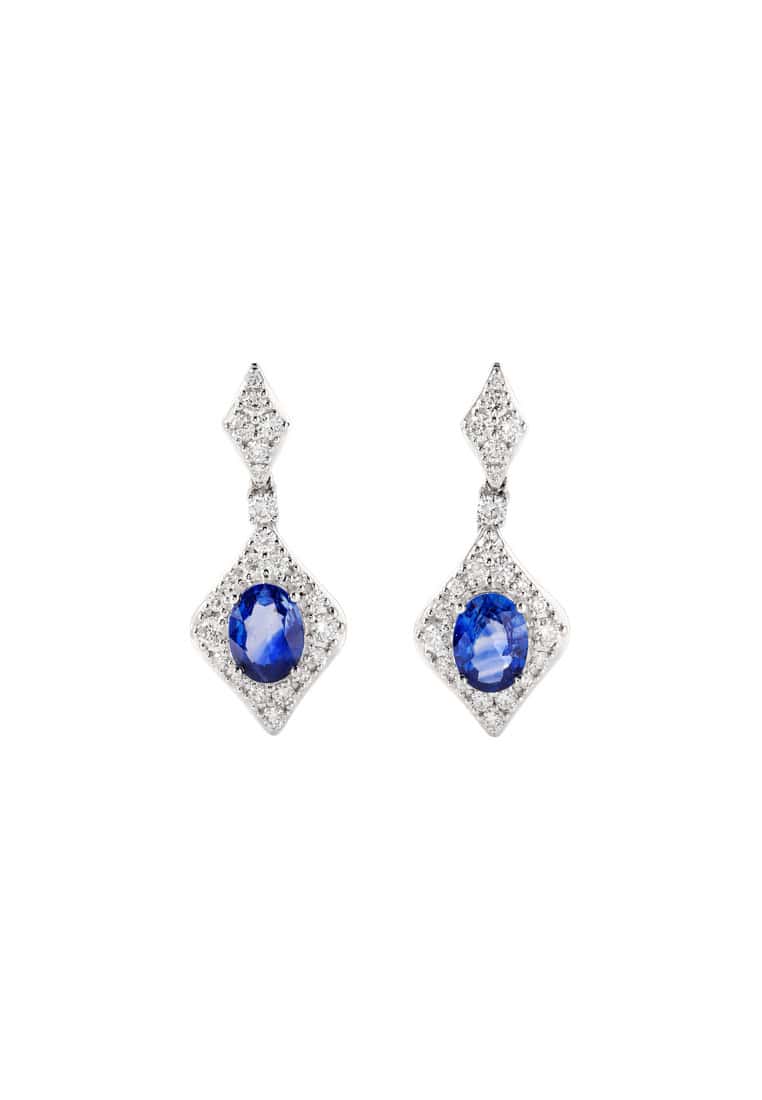 TOMEI Sapphire Earrings, White Gold 750/18K
