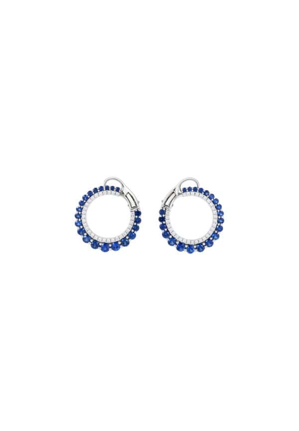TOMEI Sapphire Earrings, White Gold 750/18K